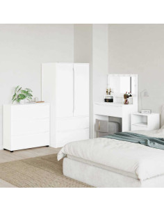 Armadio Bianco Lucido 80 x 48 x 57 cm Legno multistrato