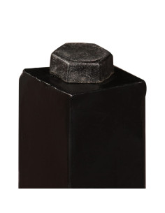 Set da Bar 7 pz in Legno Massello di Acacia e Vera Pelle