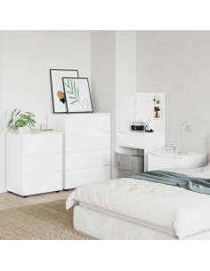 Armadio Bianco Lucido 60 x 48 x 81 cm Legno multistrato