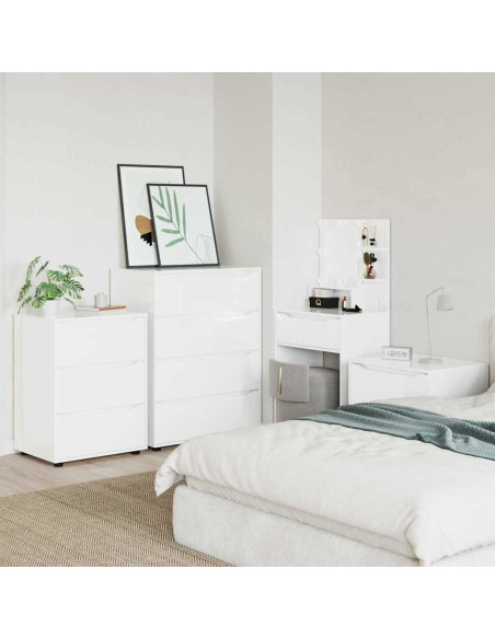 Armadio Bianco Lucido 60 x 48 x 81 cm Legno multistrato