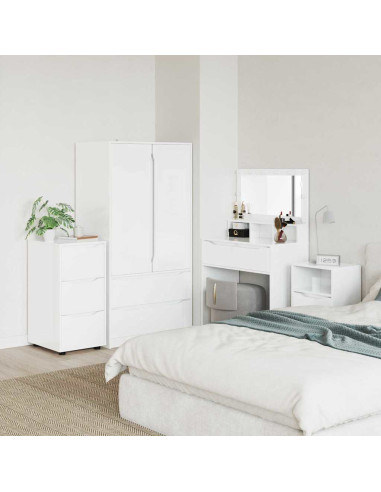 Armadio Bianco Lucido 40 x 48 x 81 cm Legno multistrato