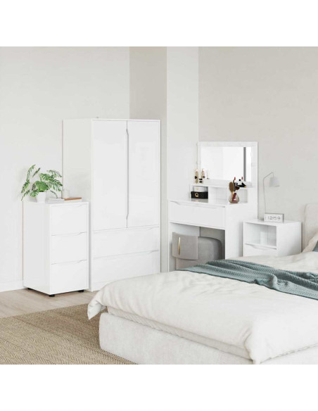 Armadio Bianco Lucido 40 x 48 x 81 cm Legno multistrato