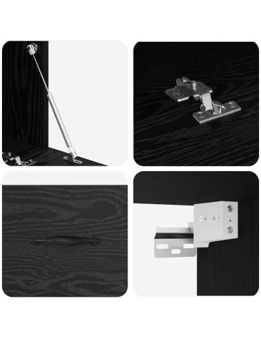 Mobiletto a muro Rovere Nero 100 x 36,5 x 35 cm