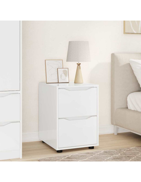 Armadio Bianco Lucido 40 x 48 x 57 cm Legno multistrato