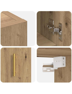 Armadietto a muro rovere artigianale 60 x 31 x 70 cm