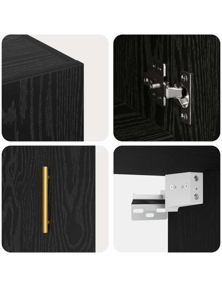 Armadietto a muro Rovere nero 60 x 31 x 70 cm Legno multistrato