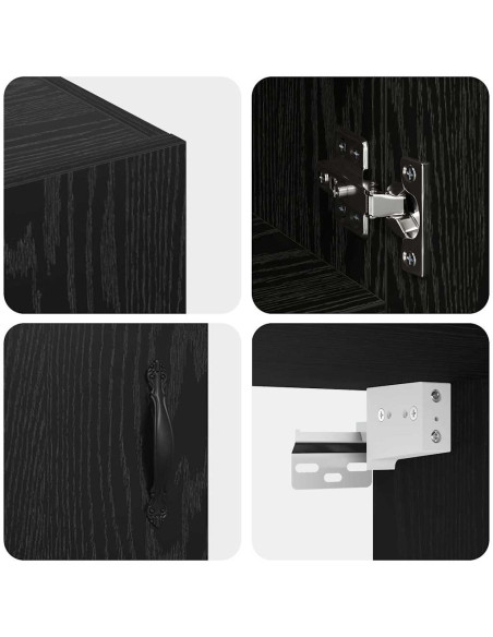 Mobiletto a muro Rovere Nero 60 x 31 x 70 cm Legno multistrato