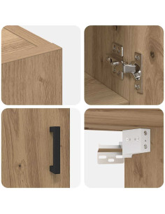 Armadietto a muro rovere artigianale 60 x 31 x 70 cm