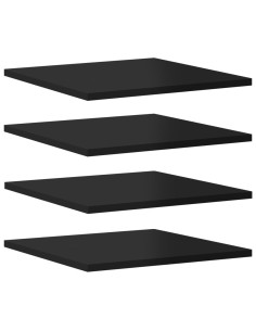 Ripiani per Libreria 8pz Nero Lucido 40x40x1,5cm Multistrato
