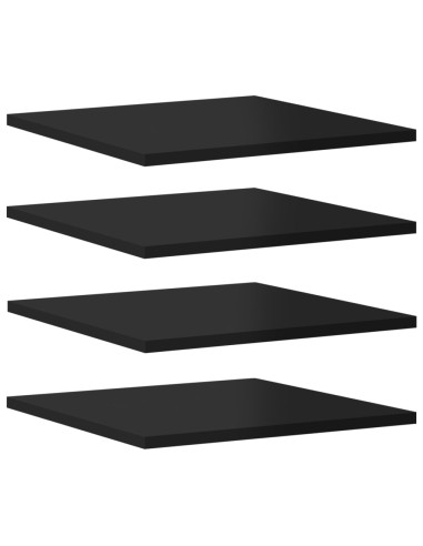 Ripiani per Libreria 8pz Nero Lucido 40x40x1,5cm Multistrato
