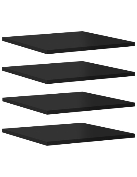 Ripiani per Libreria 8pz Nero Lucido 40x40x1,5cm Multistrato