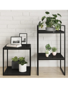 Ripiani per Libreria 8pz Nero Lucido 40x40x1,5cm Multistrato 2