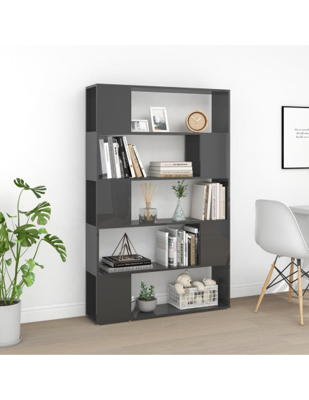 Libreria/Divisorio Grigio Lucido in Legno Multistrato