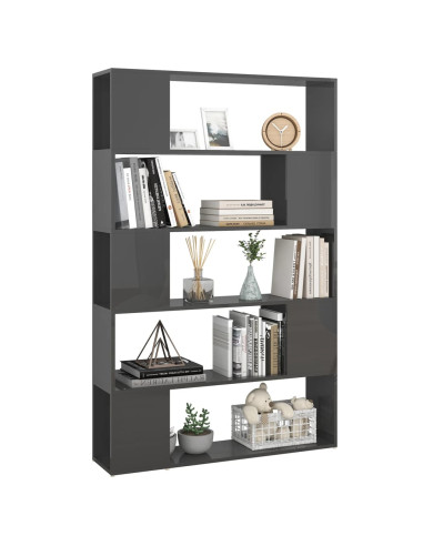 Libreria/Divisorio Grigio Lucido in Legno Multistrato