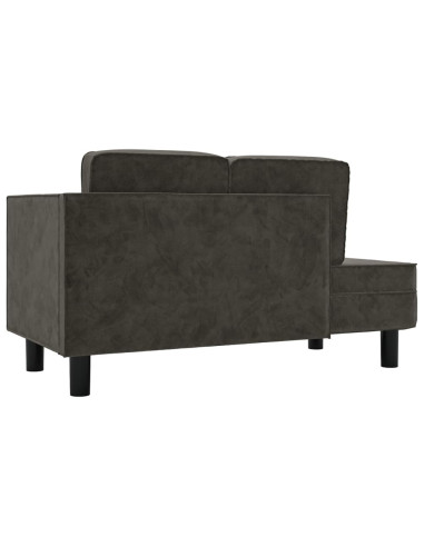 Sdraio con Cuscini e Capezzale Grigio Scuro in Velluto