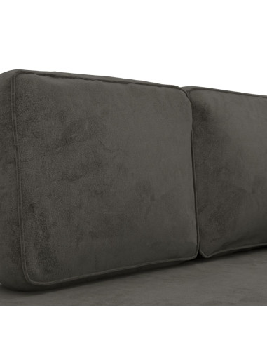 Sdraio con Cuscini e Capezzale Grigio Scuro in Velluto
