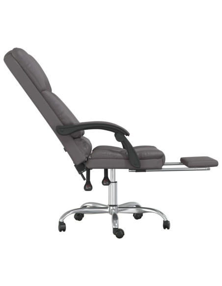 Poltrona da Ufficio Massaggiante Reclinabile Grigio Similpelle