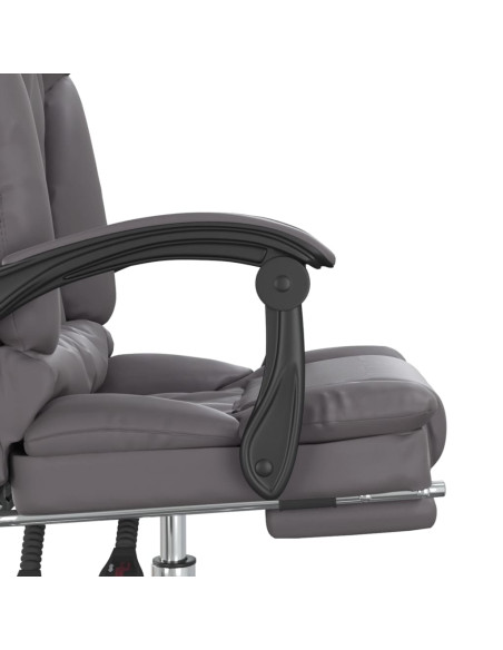 Poltrona da Ufficio Massaggiante Reclinabile Grigio Similpelle