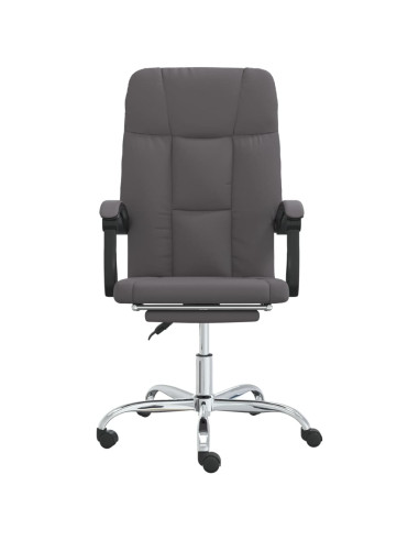 Poltrona da Ufficio Reclinabile Grigia in Similpelle