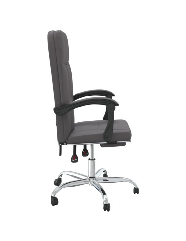 Poltrona da Ufficio Reclinabile Grigia in Similpelle