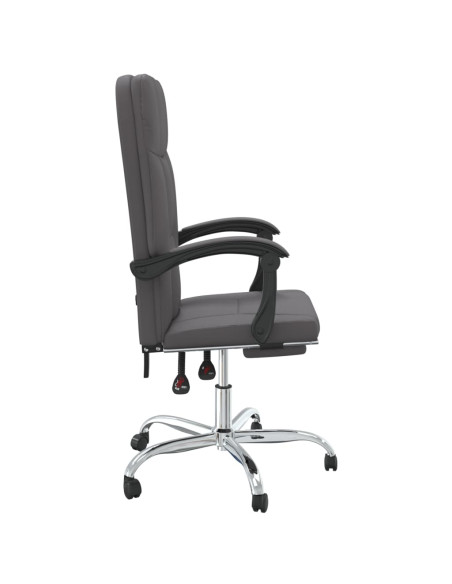 Poltrona da Ufficio Reclinabile Grigia in Similpelle