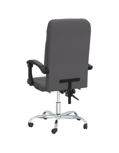 Poltrona da Ufficio Reclinabile Grigia in Similpelle
