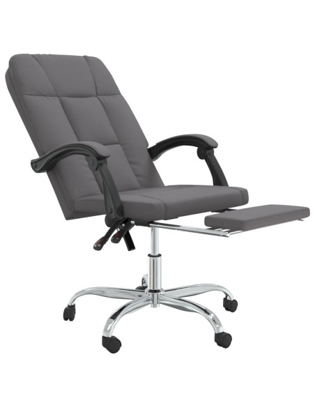 Poltrona da Ufficio Reclinabile Grigia in Similpelle