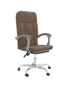 Poltrona da Ufficio Reclinabile Marrone in Tessuto