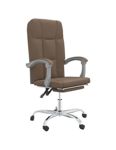 Poltrona da Ufficio Reclinabile Marrone in Tessuto