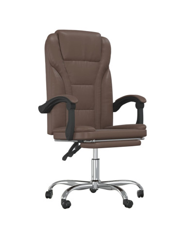 Poltrona da Ufficio Reclinabile Marrone in Similpelle