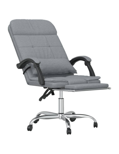 Sedia da Ufficio Massaggio Reclinabile Grigio chiaro in Tessuto
