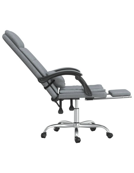 Sedia da Ufficio Massaggio Reclinabile Grigio chiaro in Tessuto