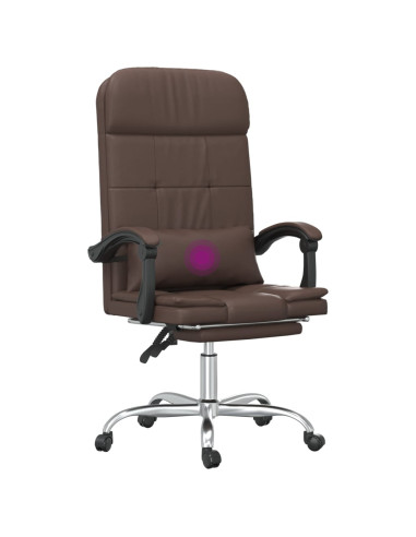 Poltrona da Ufficio Massaggiante Reclinabile marrone Similpelle