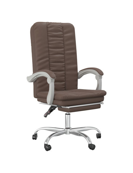 Poltrona da Ufficio Reclinabile Marrone in Similpelle