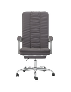 Poltrona da Ufficio Reclinabile Grigia in Similpelle 2