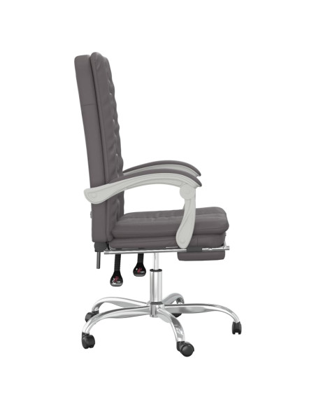 Poltrona da Ufficio Reclinabile Grigia in Similpelle