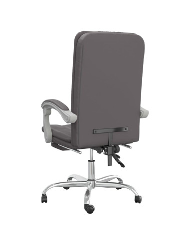Poltrona da Ufficio Reclinabile Grigia in Similpelle