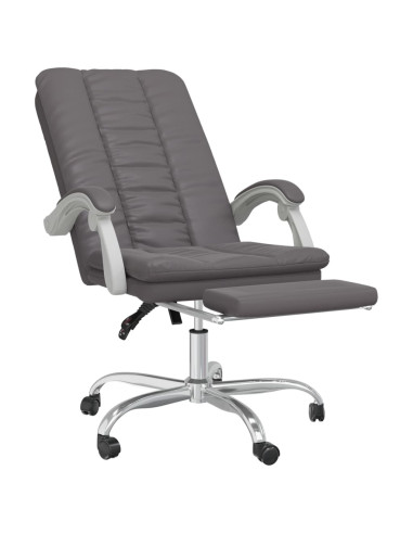 Poltrona da Ufficio Reclinabile Grigia in Similpelle
