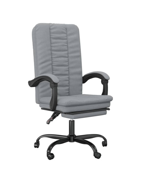 Poltrona da Ufficio Reclinabile Grigio Chiaro in Tessuto