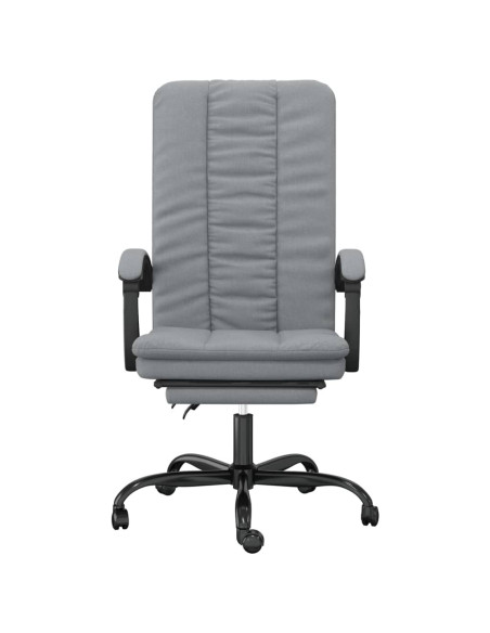 Poltrona da Ufficio Reclinabile Grigio Chiaro in Tessuto
