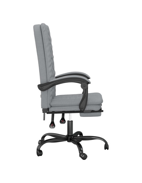 Poltrona da Ufficio Reclinabile Grigio Chiaro in Tessuto