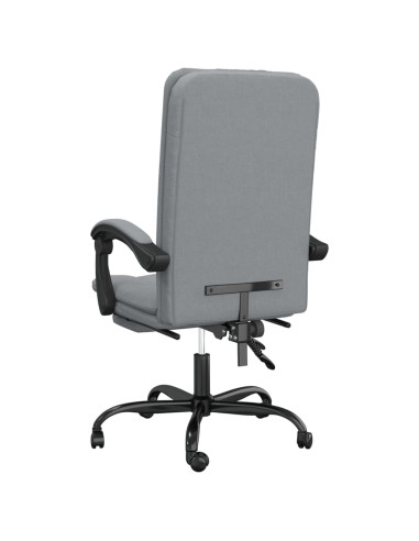 Poltrona da Ufficio Reclinabile Grigio Chiaro in Tessuto