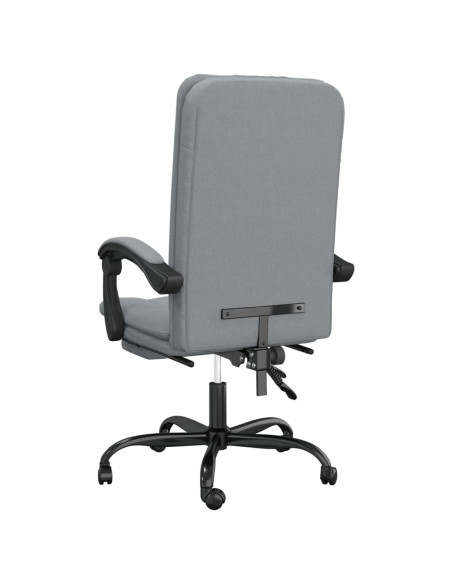 Poltrona da Ufficio Reclinabile Grigio Chiaro in Tessuto