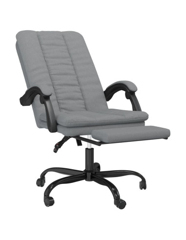 Poltrona da Ufficio Reclinabile Grigio Chiaro in Tessuto