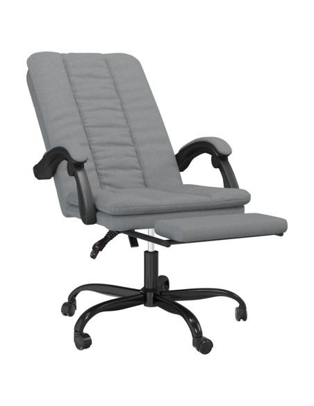 Poltrona da Ufficio Reclinabile Grigio Chiaro in Tessuto
