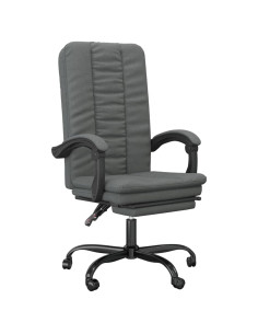 Sedia da Ufficio Reclinabile Grigio Scuro in Tessuto