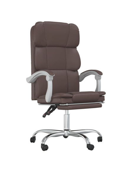 Poltrona da Ufficio Reclinabile Marrone in Similpelle