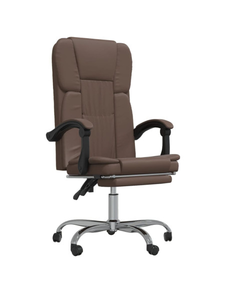 Poltrona da Ufficio Reclinabile Marrone in Similpelle
