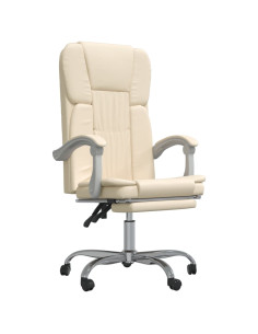 Poltrona da Ufficio Reclinabile Crema in Similpelle