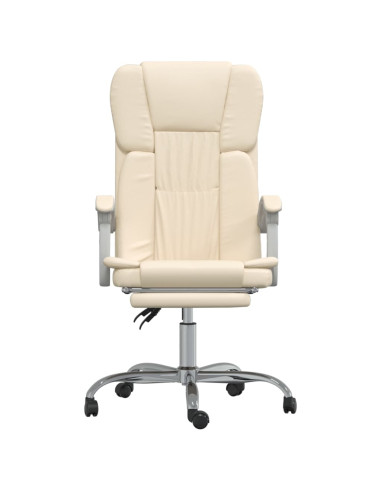 Poltrona da Ufficio Reclinabile Crema in Similpelle